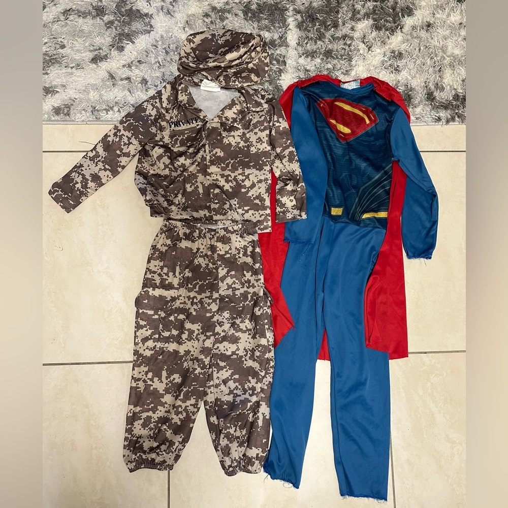 Two costumes (Superman & army private)